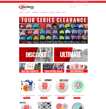 Disc Store Website's Home Page