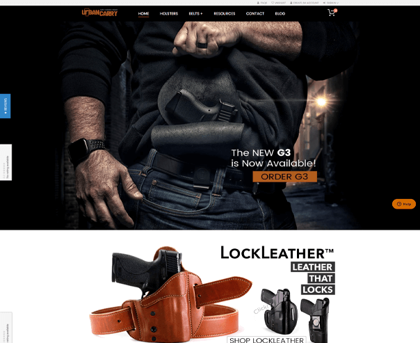 Urbancarry Holsters Website Home Page